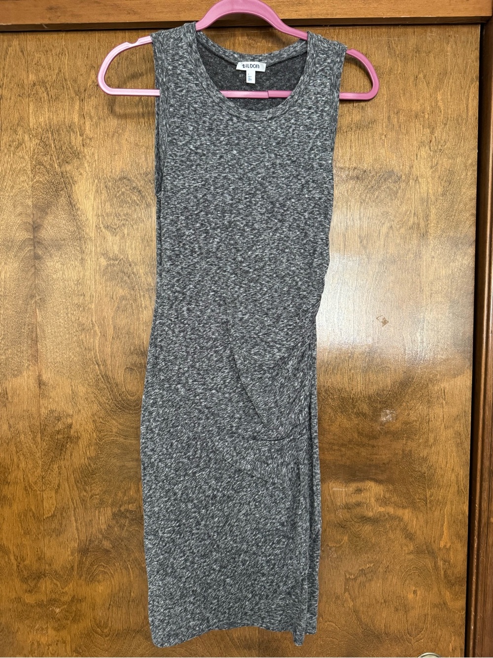 Tildon Gray Marled Sleeveless Midi Dress